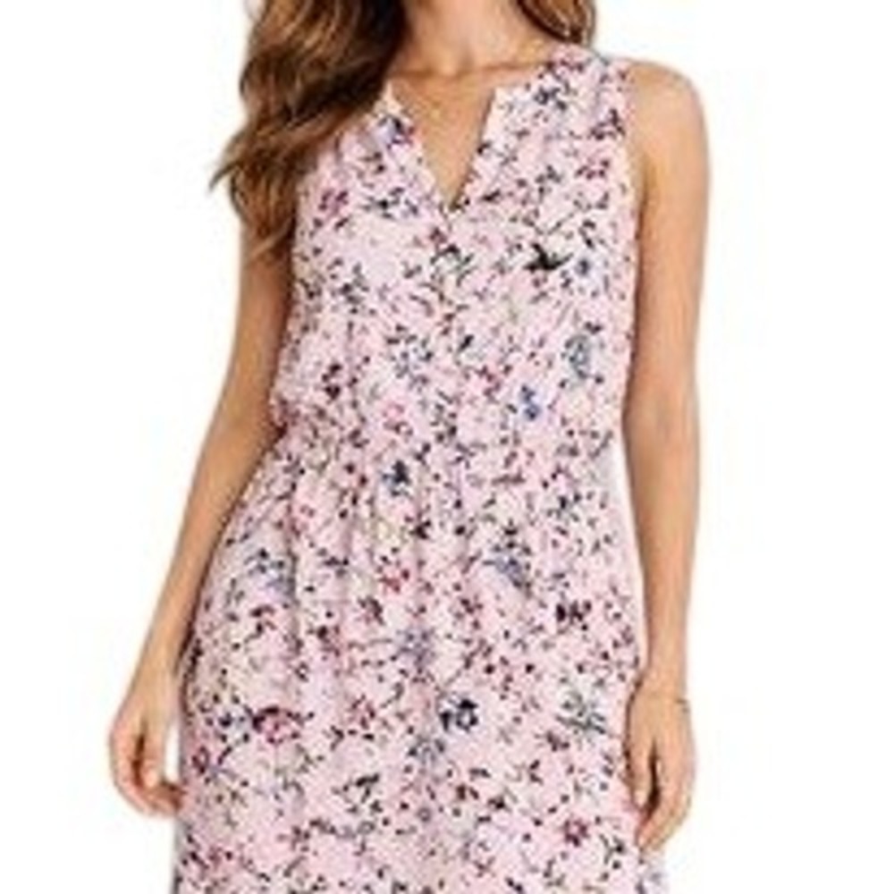 Sweet Wanderer Pink Floral Cottagecore Romper Tank Shorts‎ Pleated Size Large